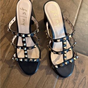 Stylish Black Studded Heels from French Sole